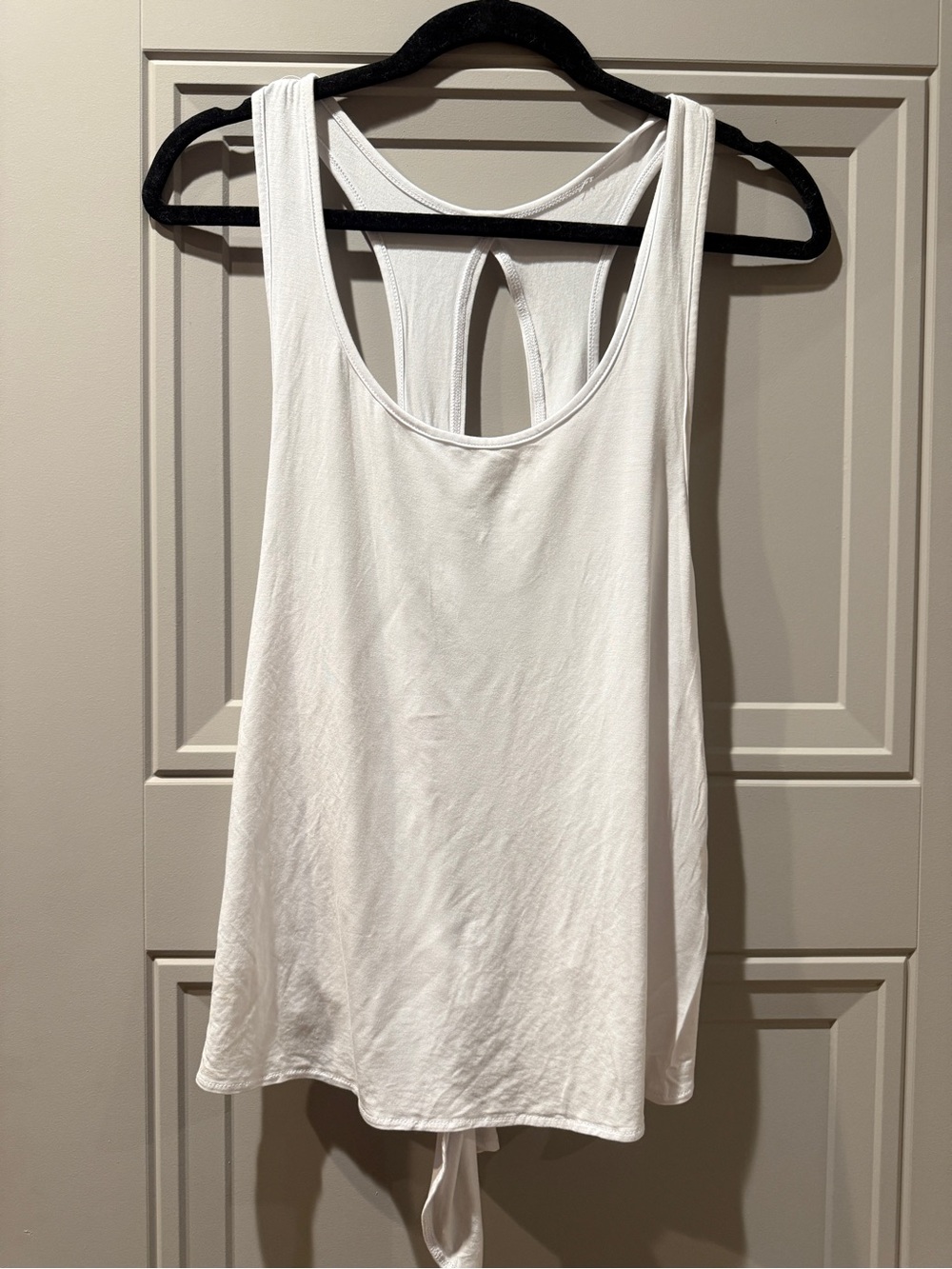 Classic White Women's Racerback Tank with Back Keyhole